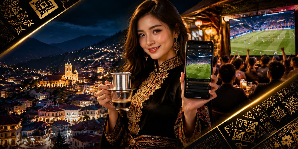 Người hâm mộ bóng đá Sapa xem kèo và đặt cược trực tuyến bên tách cà phê buổi sáng